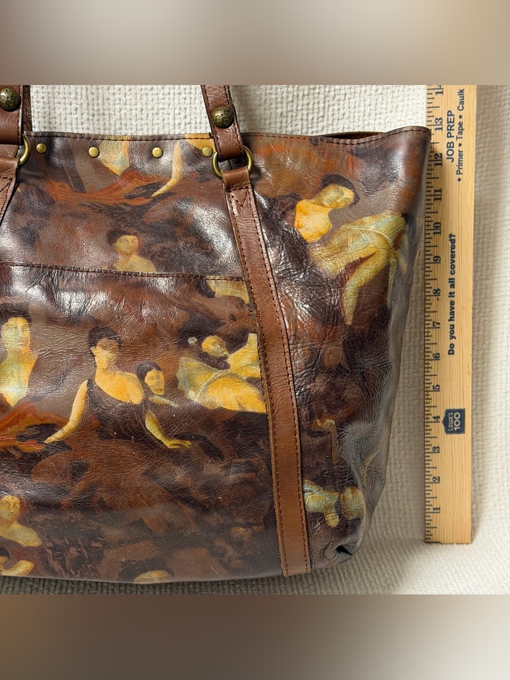 Beautiful Patricia Nash Brown Artistic Design Tote
Bag w/Leather Trim & dust bag - Picture 7 of 10